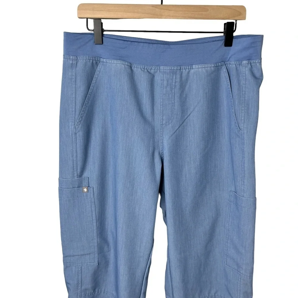 Figs Axim Cargo Scrub Pants Light Blue Men’s Size Medium T2001 Medical